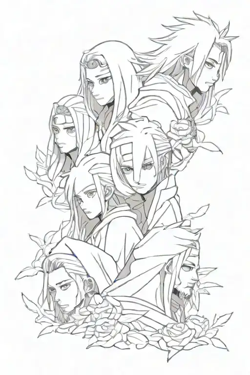 Akatsuki Members And Rose Colored