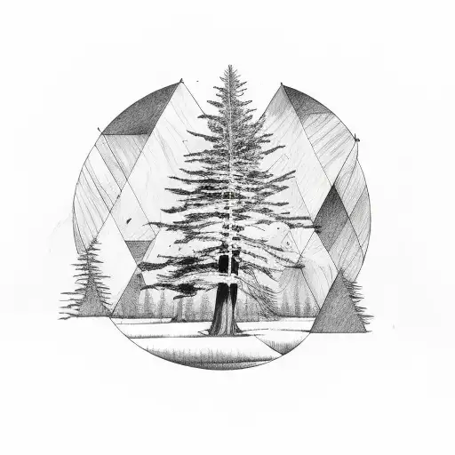 Cedar Tree With Redwood Tree With Oak Tree