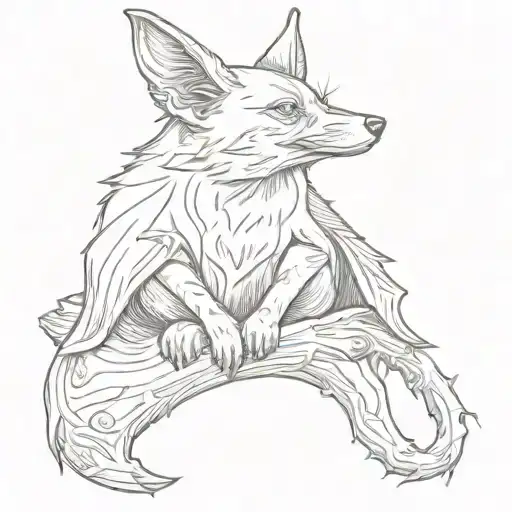 Fluyng Fox Bat Sitting