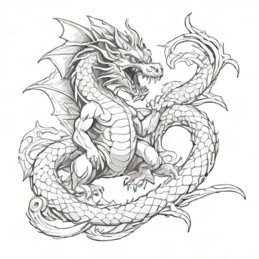 Dragon And Monkey Playing