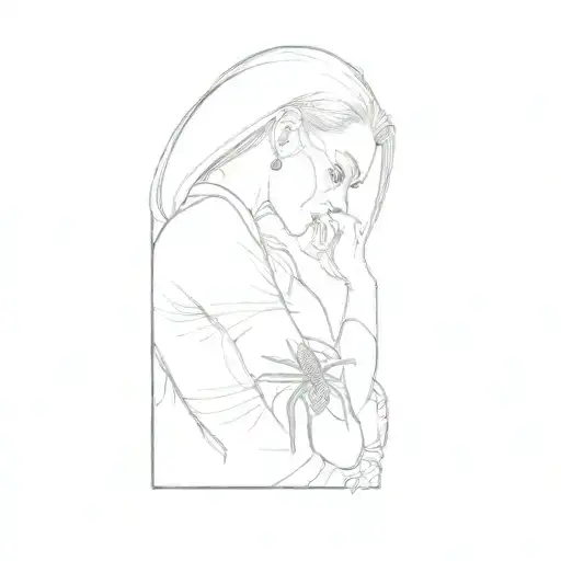 A Girl With A Spider - Man