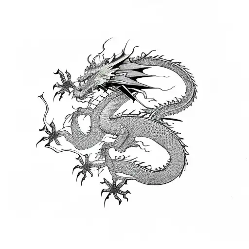 Dragon And Cherry Blossom