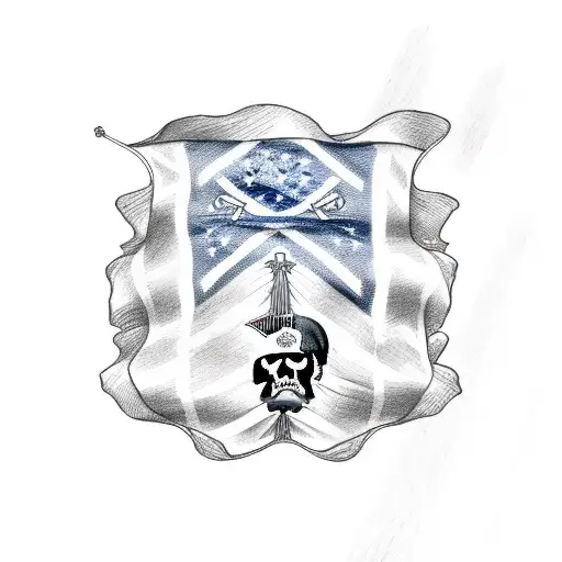 Puerto Rican Flag Pirate Flag Style