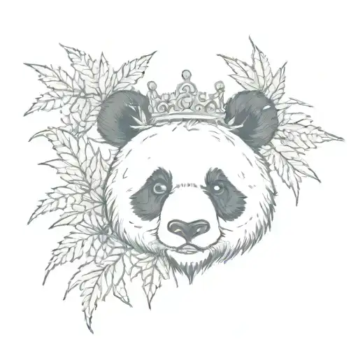 A Panda With A Crown Of Marijuana Buds