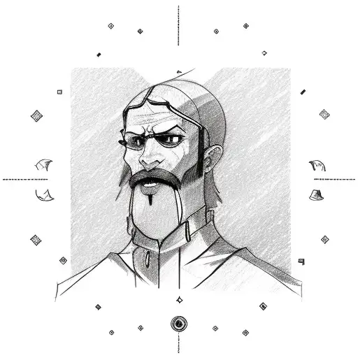 A Sketch Of A Professor With A Transmutation Circle On Their Hand