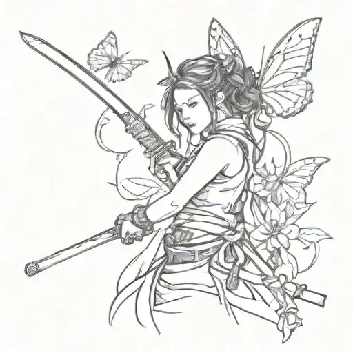 Katana And Butterfly