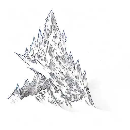A Mountain With Blue Flames