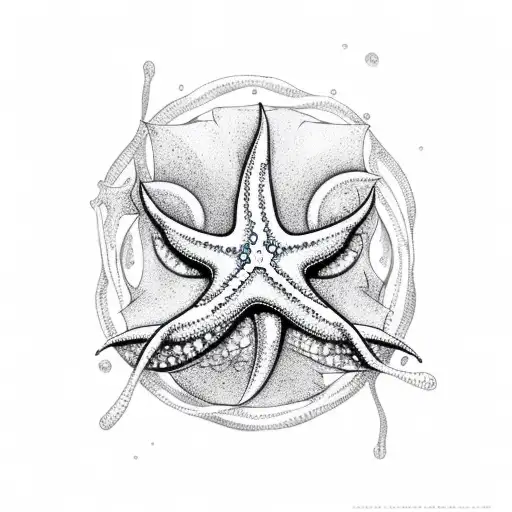 Sea Star And Sea Waves