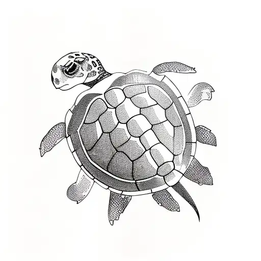 Turtle With Water Lily