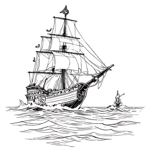 Pirate Ship Surfing A Candle