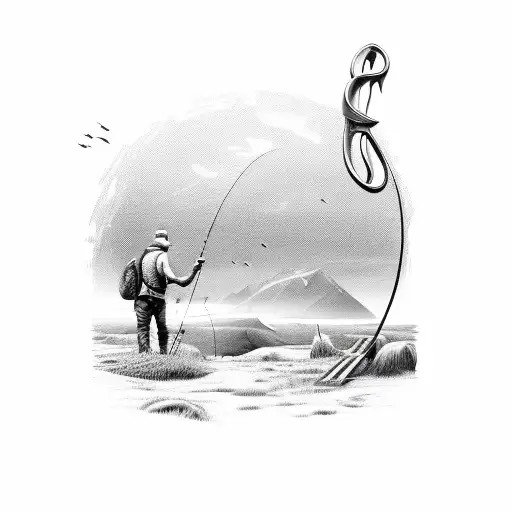 Hunting Landscape Encased In A Fishing Hook