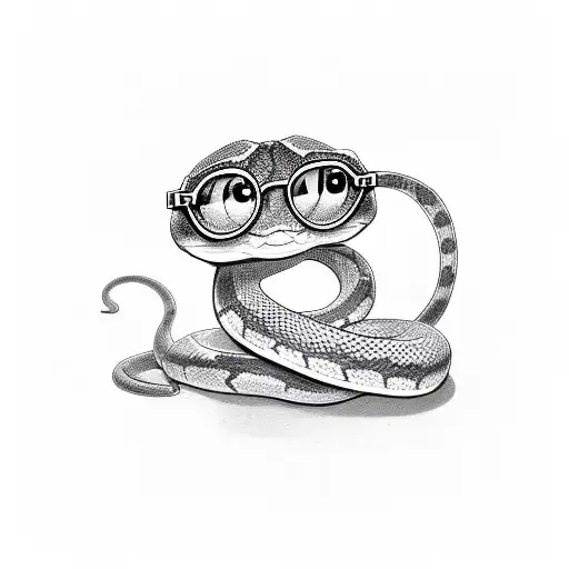 Very Cute Little Snake Wearing Glasses