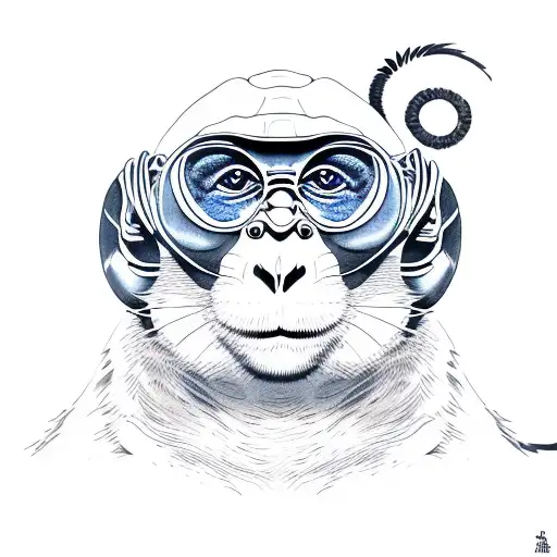 Blue Turtle Monkey And Cat