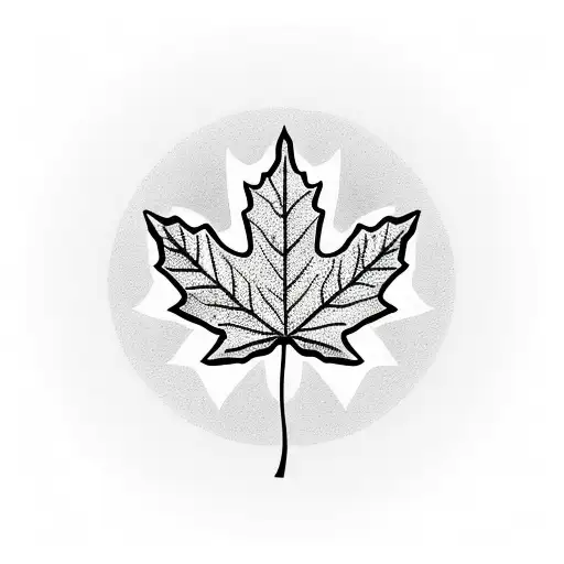 Maple Leaf With Mountains Inside It