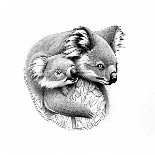 Koala And Fox On A Mountain