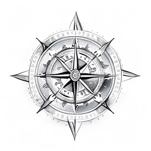 Viking Compass With Nautical Style