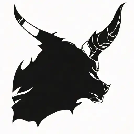 Hannya Mask Looking Evil Drawn In An Abstract Way