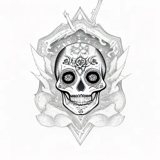 Sugar Skull With Fangs