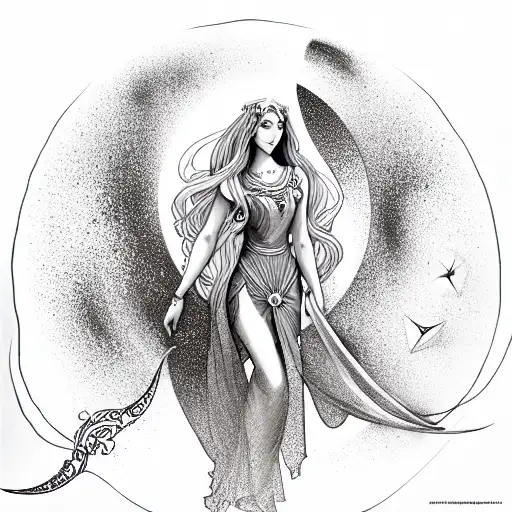 Virgo Maiden With Moon