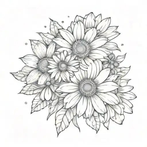 Gerber Daisy With Gemini Constellation Intertwined