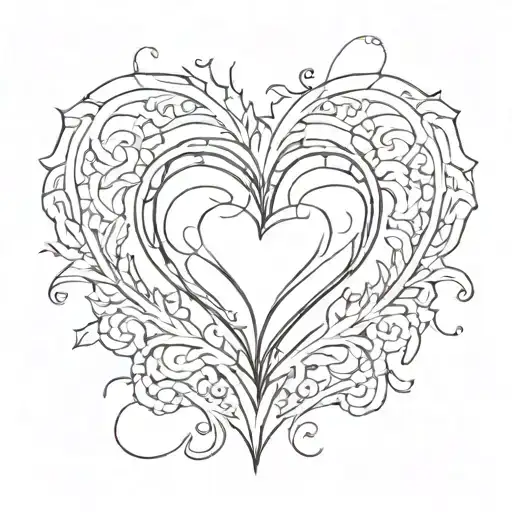 Red Heart With Black Outline And A J In The Middle