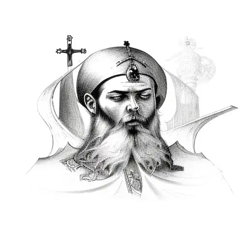 Russian Orthodox Bible With A Battle Ground