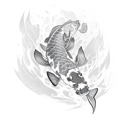 Koi Fish Transforming Into Dollar Bills