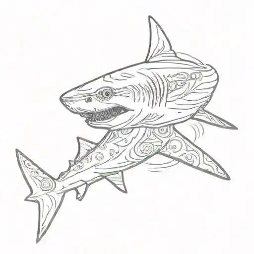 Shark Swimming From The Top