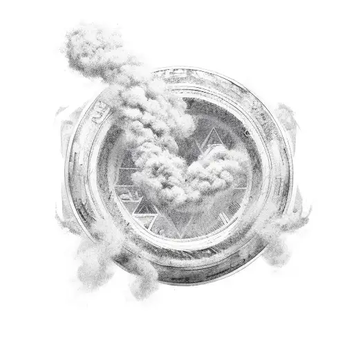 A Stack Of Dollar Bills Transforming Into A Trail Of Tire Smoke From A Drifting Car