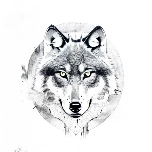 Black Wolf With Red Eyes