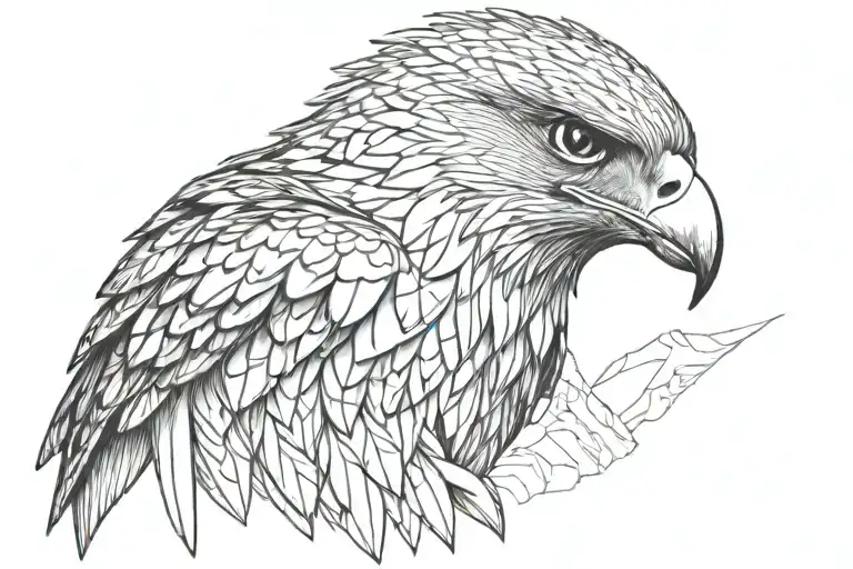 Falcon Made From Mountains And Rocks Forming The Shape