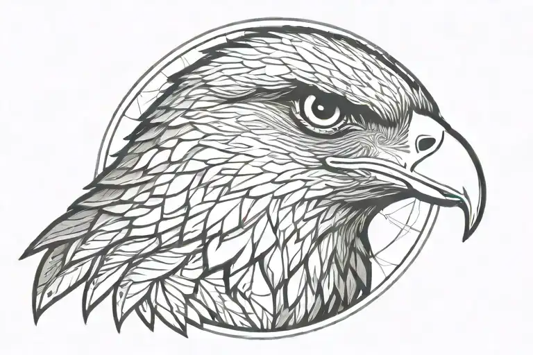 Falcon Head In Center Of Rocky Mountains