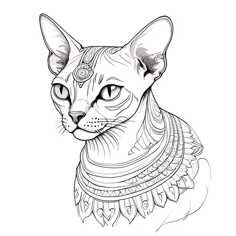 Sphinx Cat In The Form Of Indian God