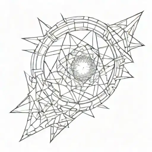 Broken Mirror Shards In A Spiral With Sharp Edges