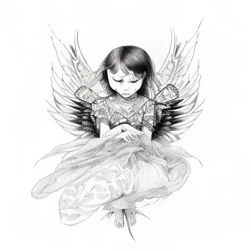 Fallen Angel With Butterfly