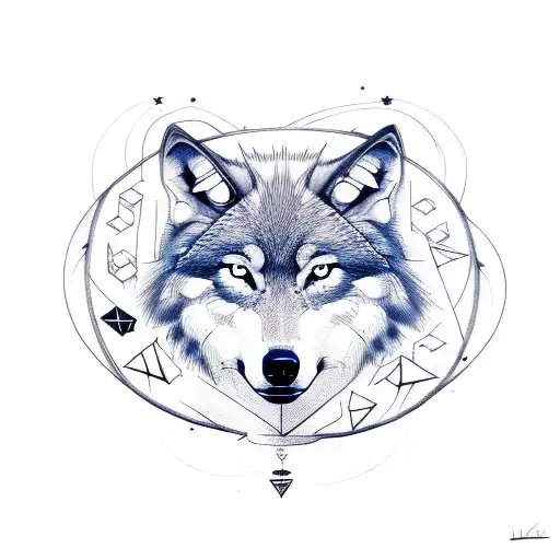 Wolf Surrounded By Mysterious Runes