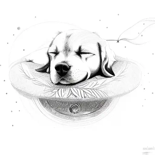 Dog Sleeping Under Tree