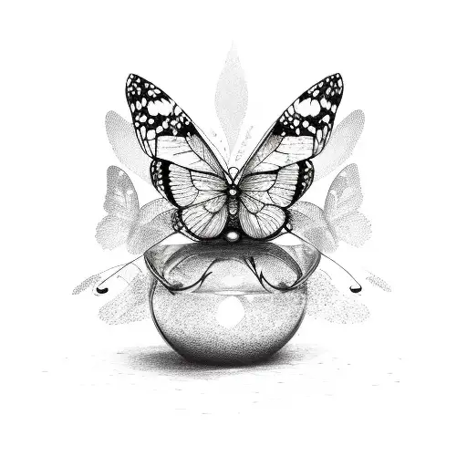 Hourglass With Butterflies