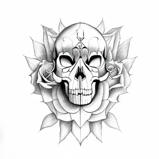 Angel Lioness Hearts Skull Rose
