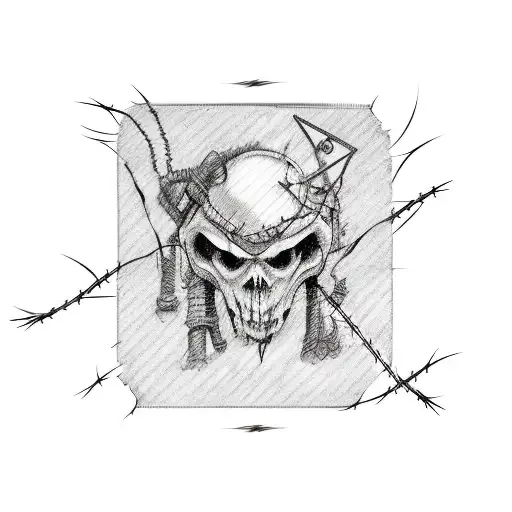 The Word Cursed Surrounded By Barbed Wire