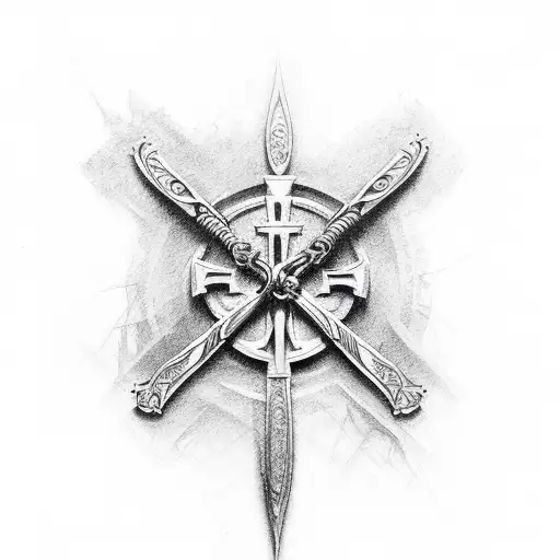 Christian Cross With Knife