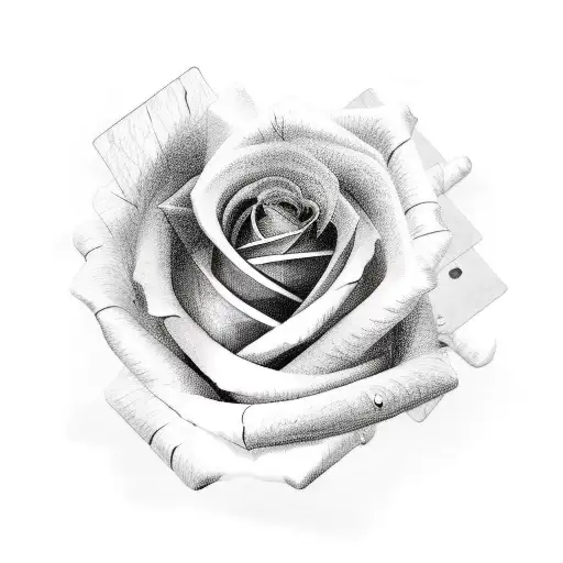 Forearm Tatoo With Rose Made Out Of Playing Cards