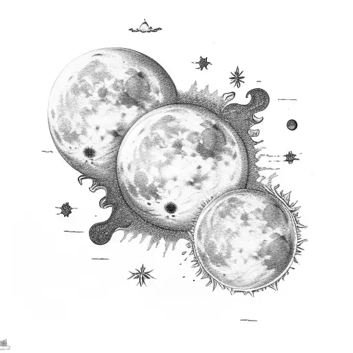 Waxing Gibbous Moon And Sun