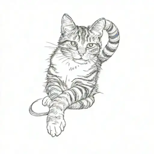 A Cat Laying On A Couch Remove Tail