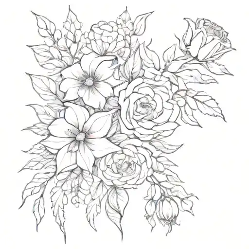 Birth Flower Bouquet Feb June Aug Sep Dec