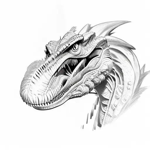 Combine A Velociraptor With A Floral Design