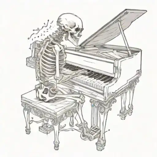 A Skeleton Playing A Classical Piano