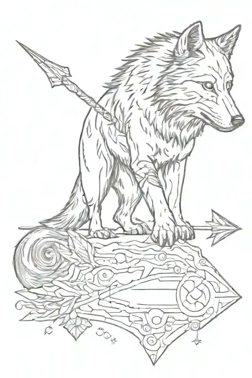 Wolf Walking On A Arrow