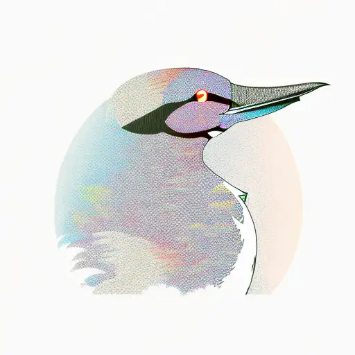 A Loon Silhouette Against A Colorful Sunset