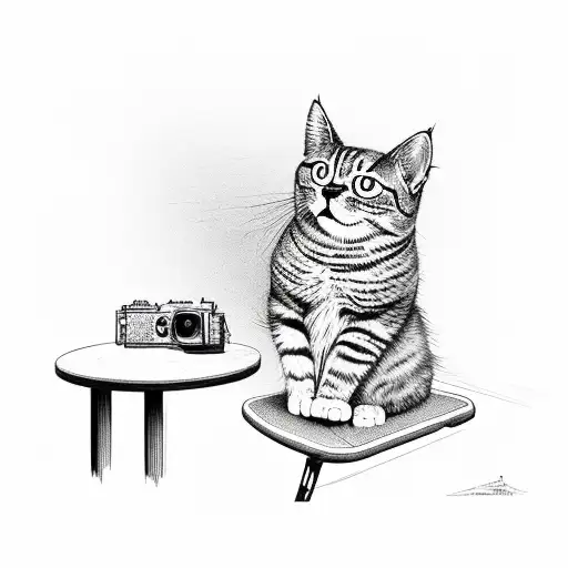 Lucas The Cat In A Documentary Director's Chair